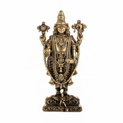 Brass Superfine Miniature Tirupati Balaji Lord Venkateshwara Perumal Idol - 4" - Budhshiv.com