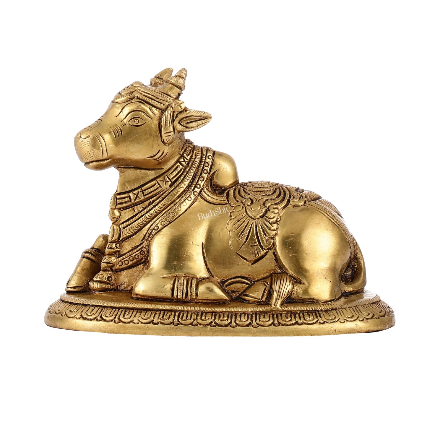 Brass Superfine Nandi Bull Idol | 5.5 inch - Budhshiv.com