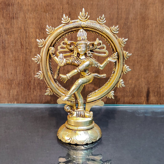 Brass Superfine Nataraja Sculpture 6" - Budhshiv.com