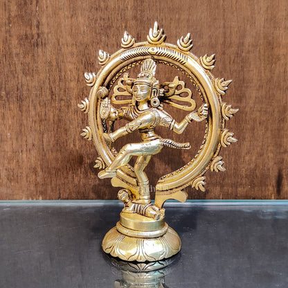 Brass Superfine Nataraja Sculpture 6" - Budhshiv.com