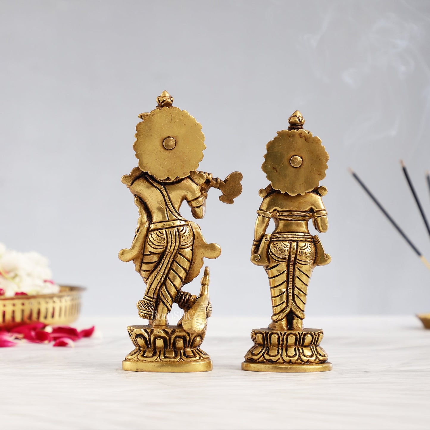 Brass Superfine Radha Krishna Idols 7" - Budhshiv.com