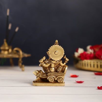 Brass superfine Small Ganesha Idol | Height 3.5 inch - Budhshiv.com