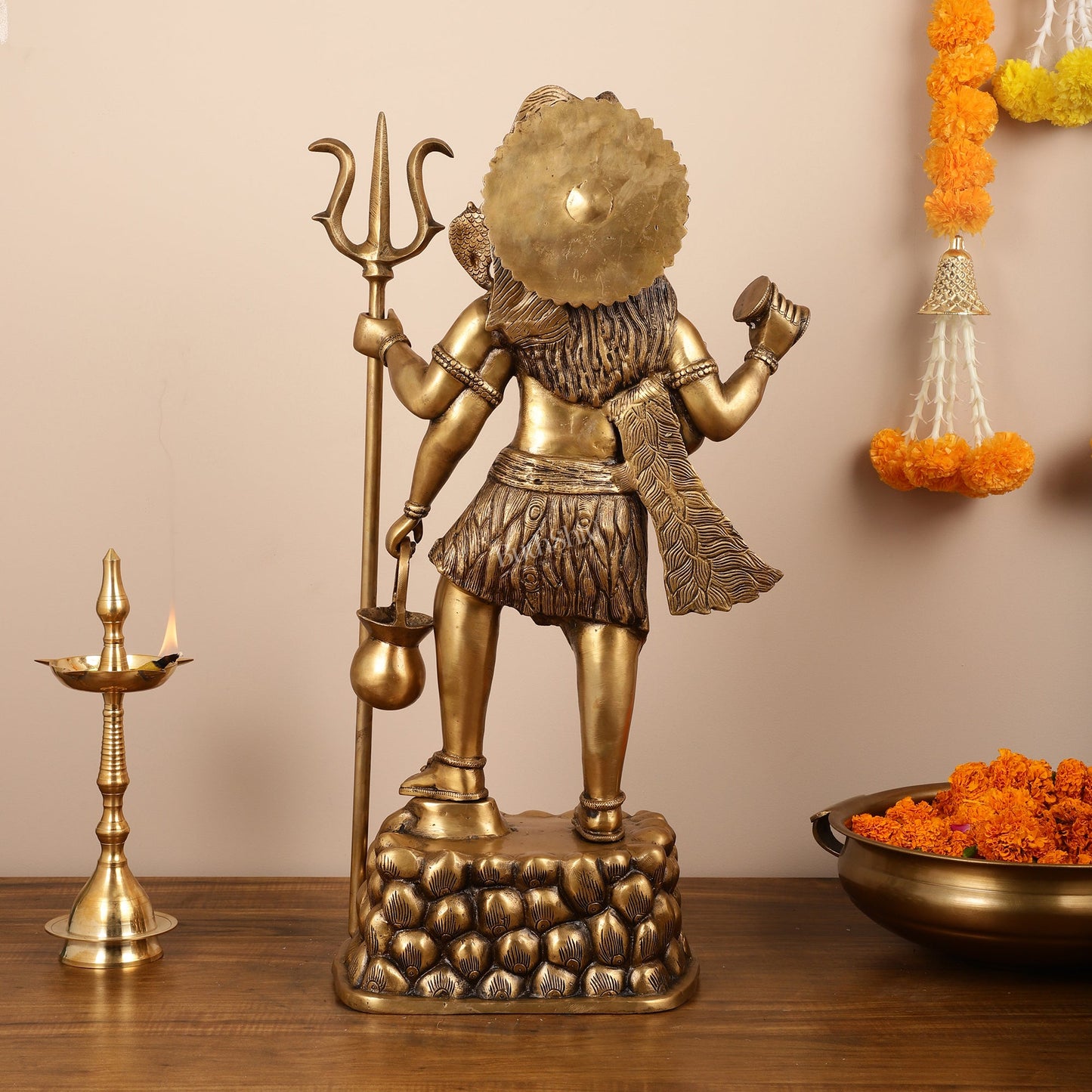 Brass Superfine Standing Lord Shiva Statue - 30 Inch - Budhshiv.com