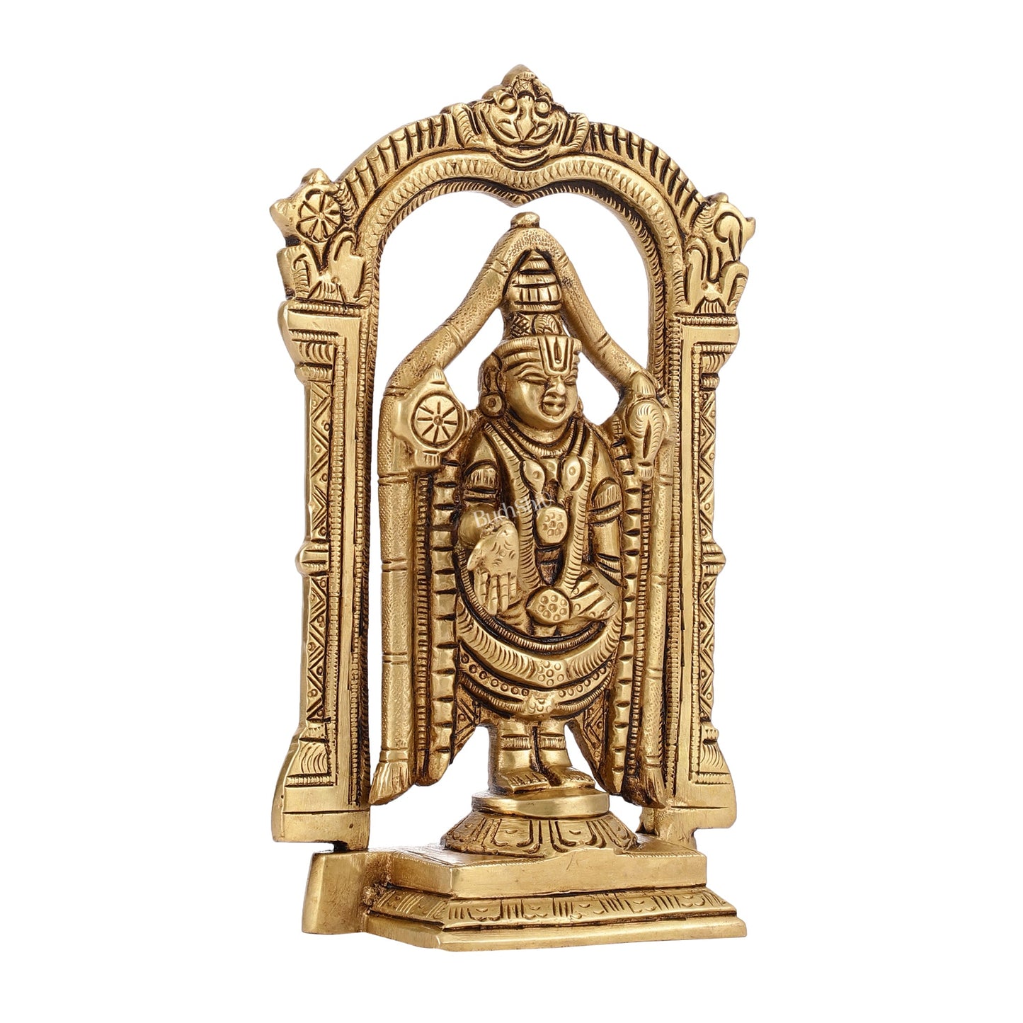 Brass Superfine Tirupati Balaji Lord Venkateshwara Swamy Idol | Height 6.5 inch - Budhshiv.com