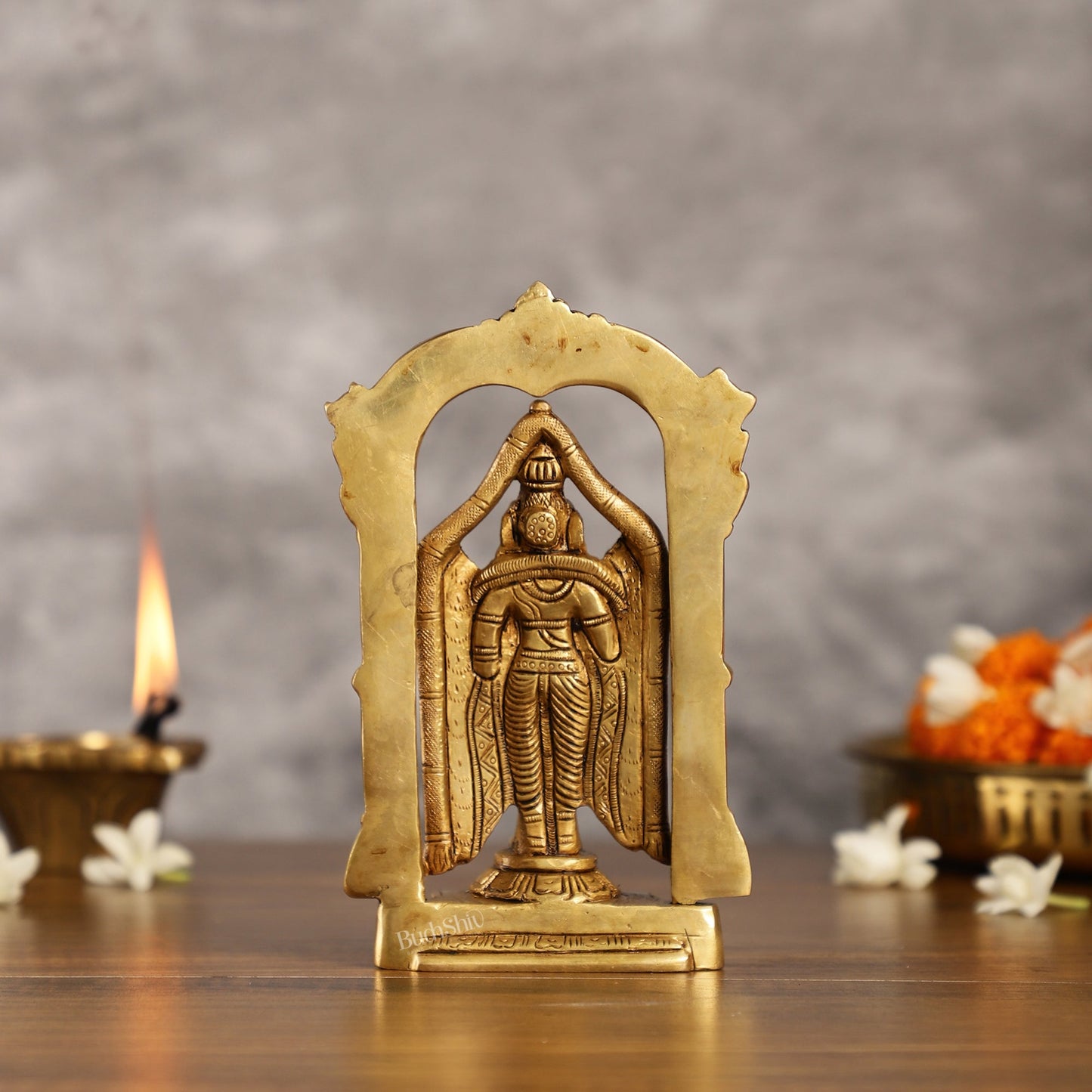 Brass Superfine Tirupati Balaji Lord Venkateshwara Swamy Idol | Height 6.5 inch - Budhshiv.com