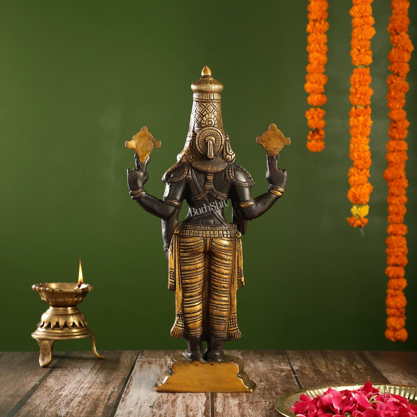 Brass Superfine Tirupati Balaji Statue 18" antique - Budhshiv.com