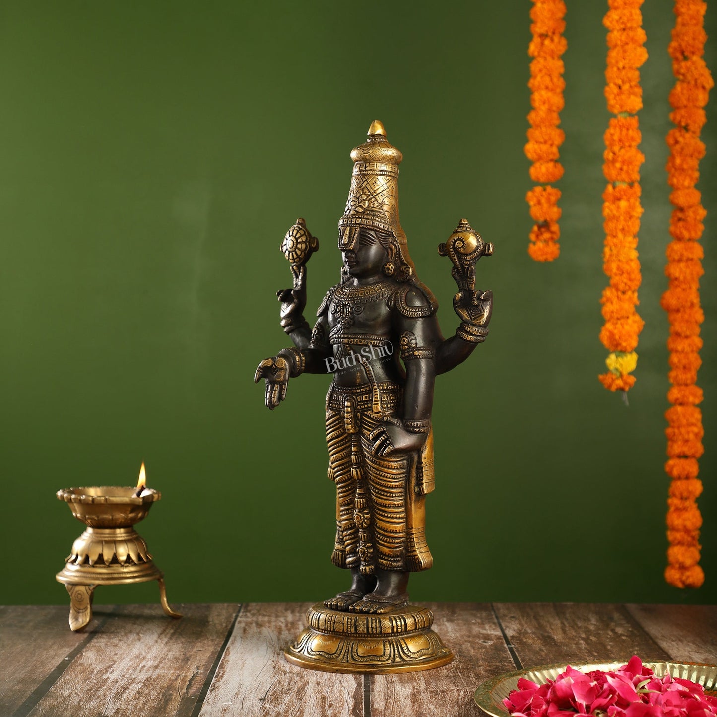 Brass Superfine Tirupati Balaji Statue 18" antique - Budhshiv.com