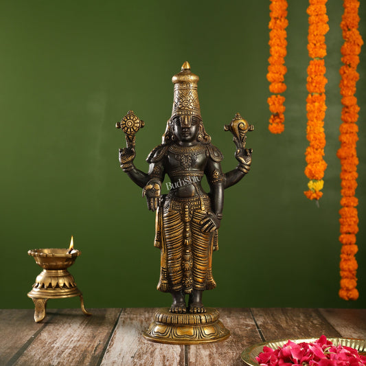 Brass Superfine Tirupati Balaji Statue 18" antique - Budhshiv.com