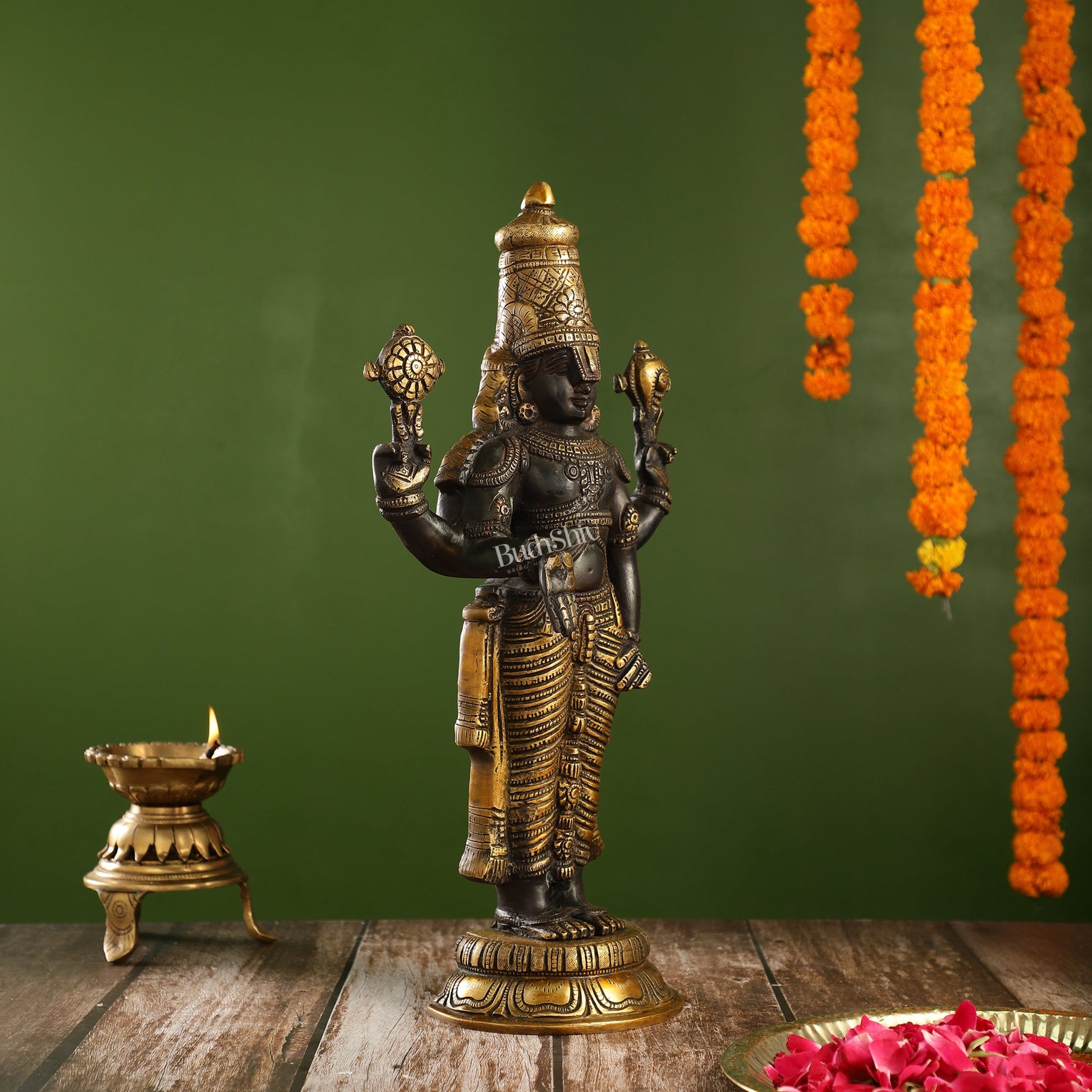 Brass Superfine Tirupati Balaji Statue 18" antique - Budhshiv.com