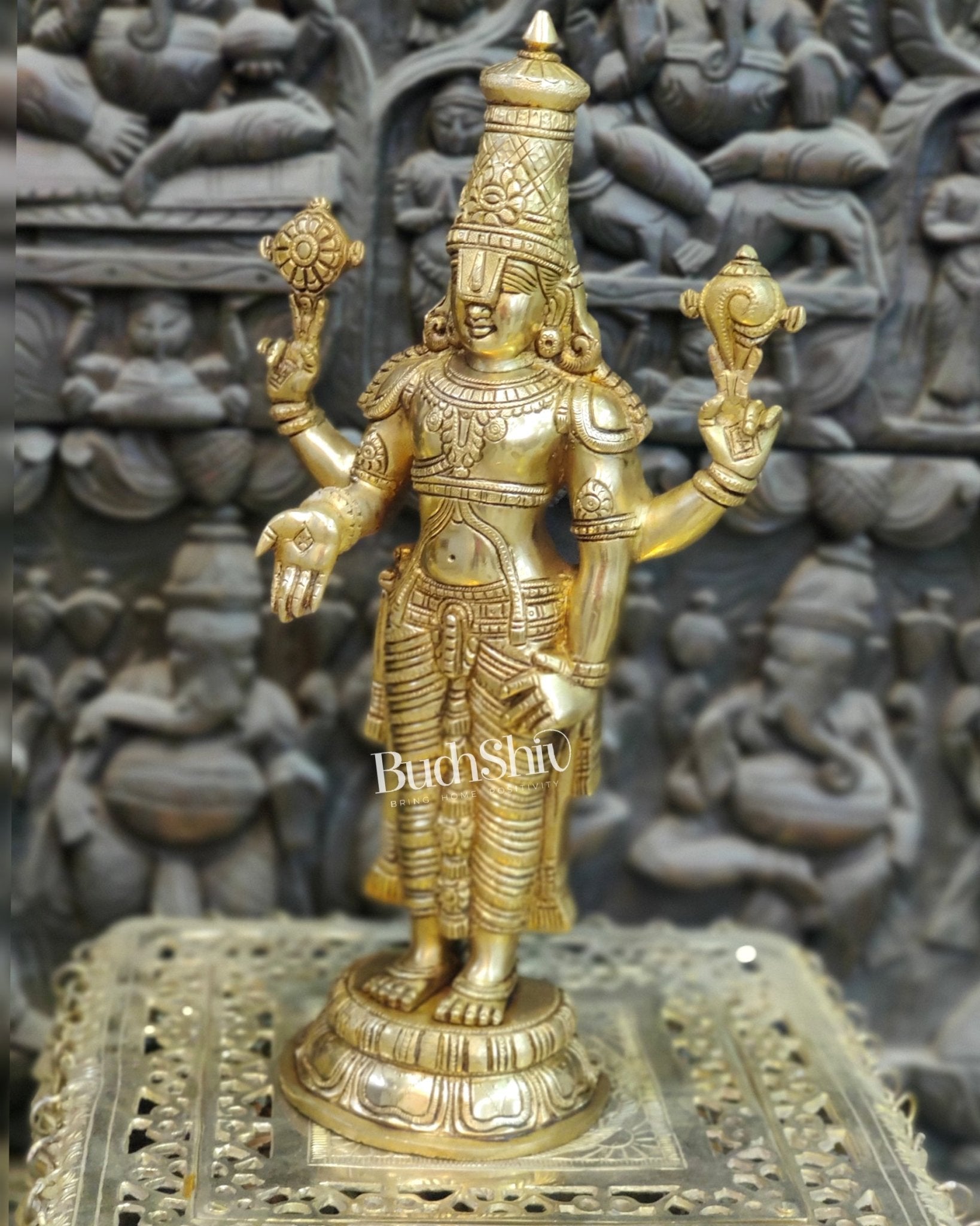 Brass Superfine Tirupati Balaji Statue 18" - Budhshiv.com