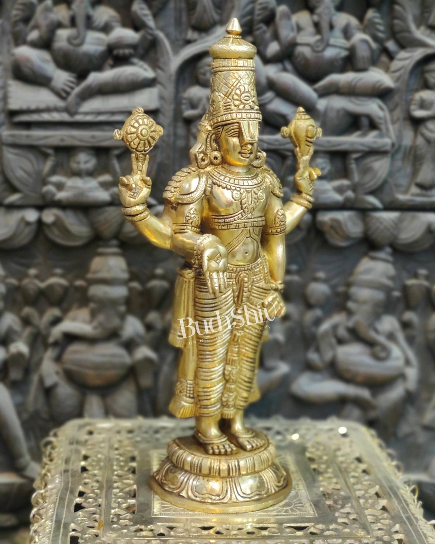 Brass Superfine Tirupati Balaji Statue 18" - Budhshiv.com