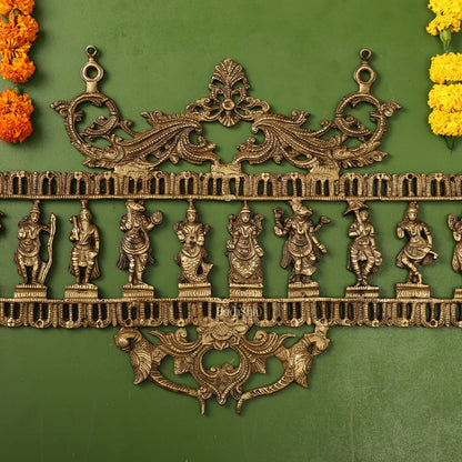 Brass Superfine Vishnu Dashavatar Wall Hanging Panel - Budhshiv.com