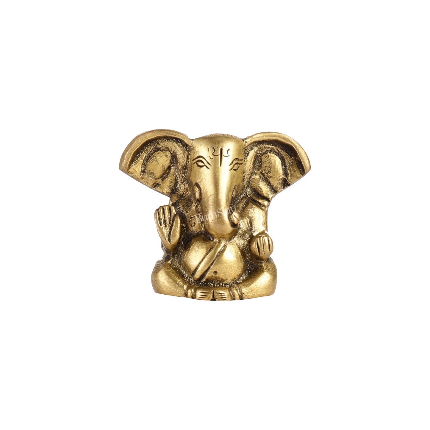Brass Tiny appu Ganesha Idol with Big Ears | Height 2 inch - Budhshiv.com