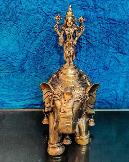 Brass Tirupati Balaji idol on Elephant - Budhshiv.com