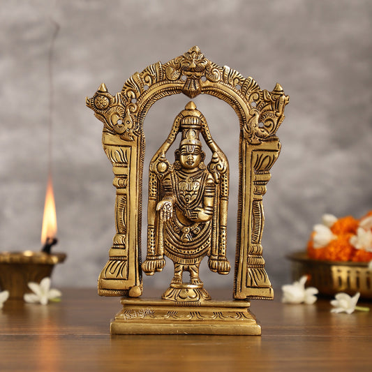Brass Tirupati Balaji Lord Venkateshwara Idol 8 inch - Budhshiv.com