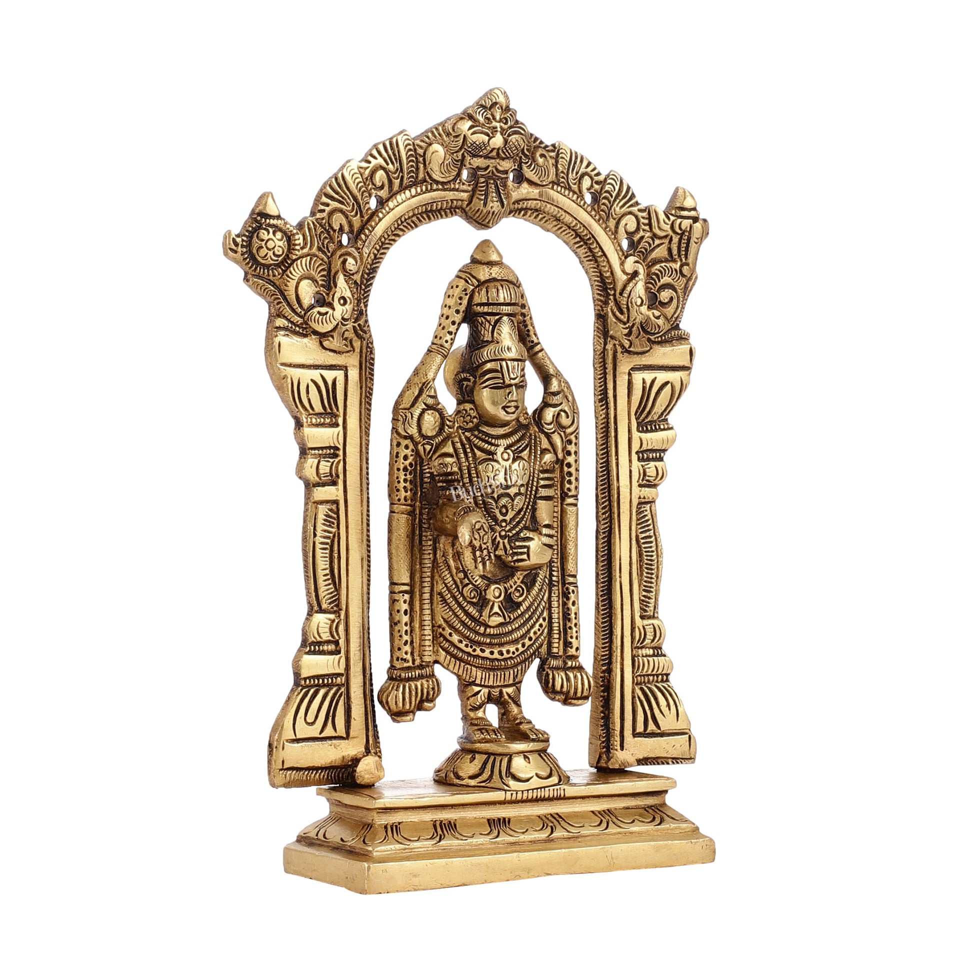 Brass Tirupati Balaji Lord Venkateshwara Idol 8 inch - Budhshiv.com