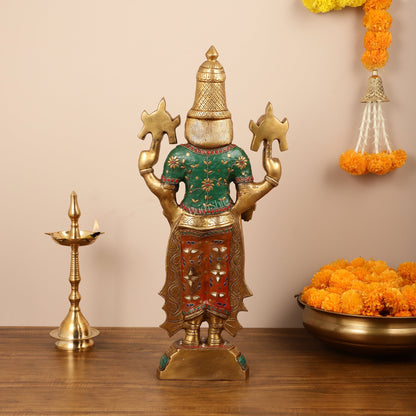Brass Tirupati Balaji Lord Venkateshwara Statue 24" - Budhshiv.com