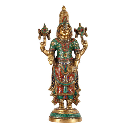 Brass Tirupati Balaji Lord Venkateshwara Statue 24" - Budhshiv.com