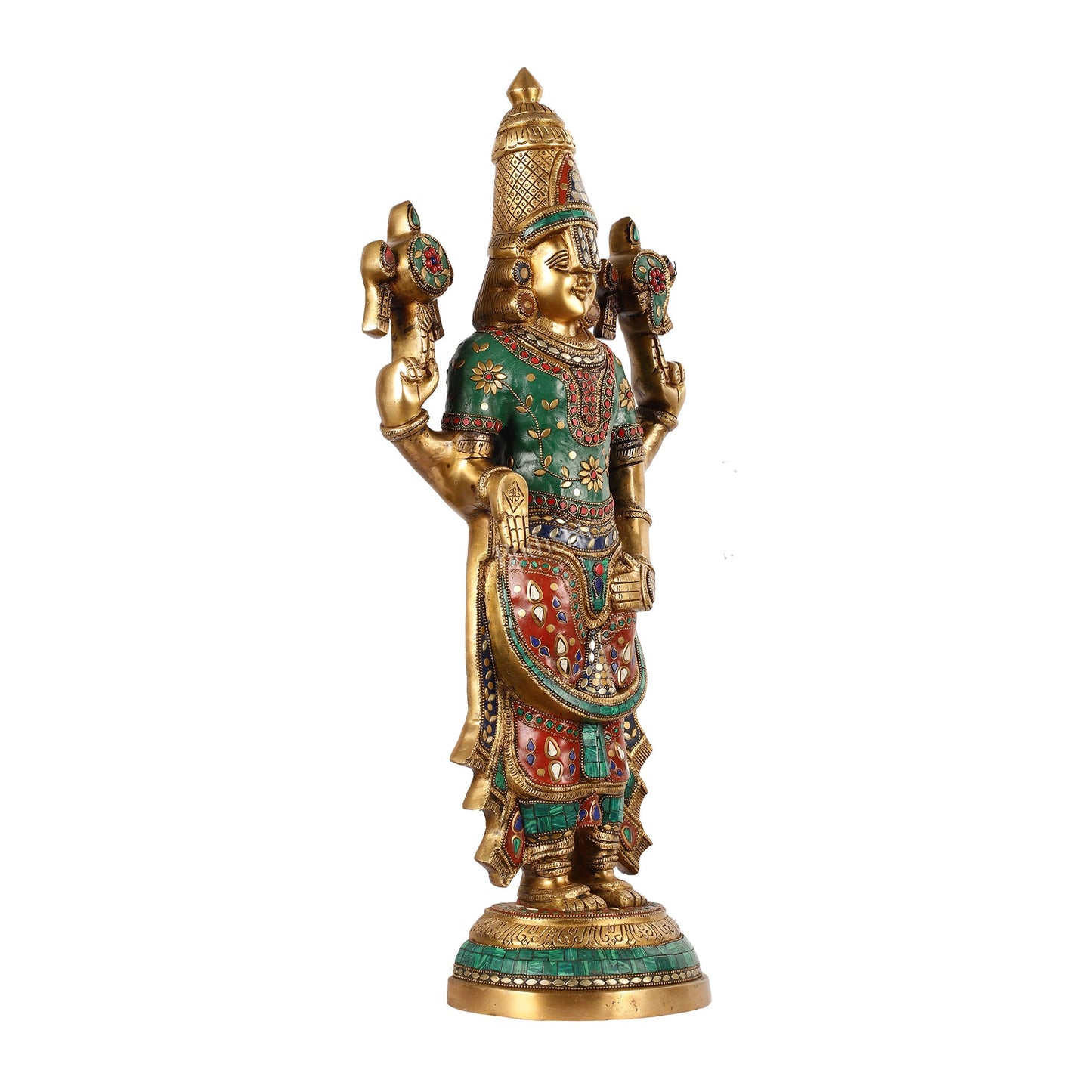 Brass Tirupati Balaji Lord Venkateshwara Statue 24" - Budhshiv.com