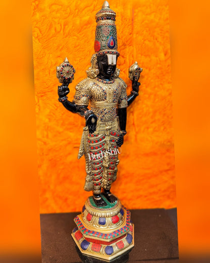 Brass Tirupati Balaji lord Venkateshwara Statue 33 inch - Budhshiv.com