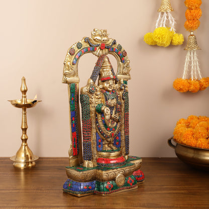 Brass Tirupati Balaji Lord Venkateshwara Swamy idol 20 inch - Budhshiv.com