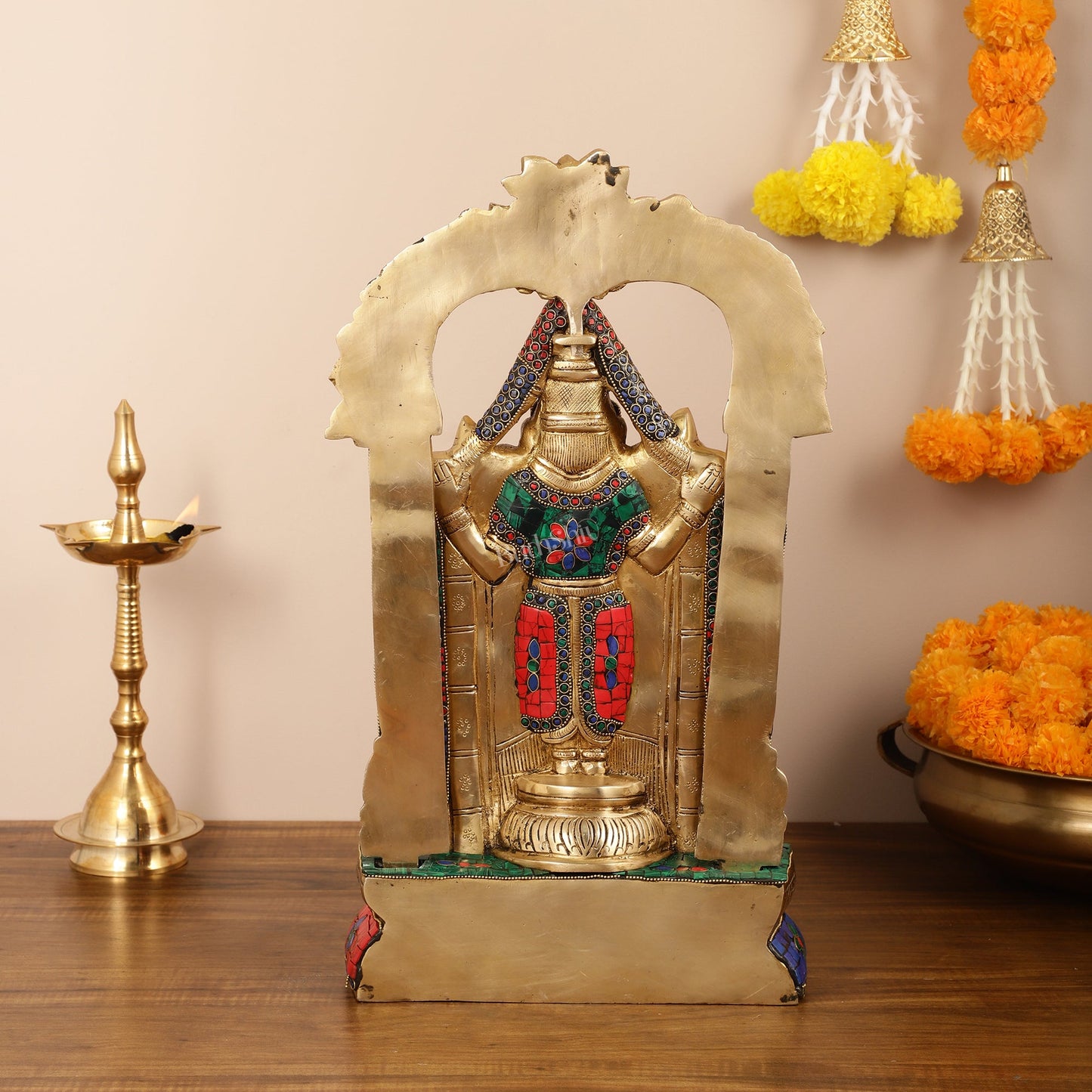 Brass Tirupati Balaji Lord Venkateshwara Swamy idol 20 inch - Budhshiv.com