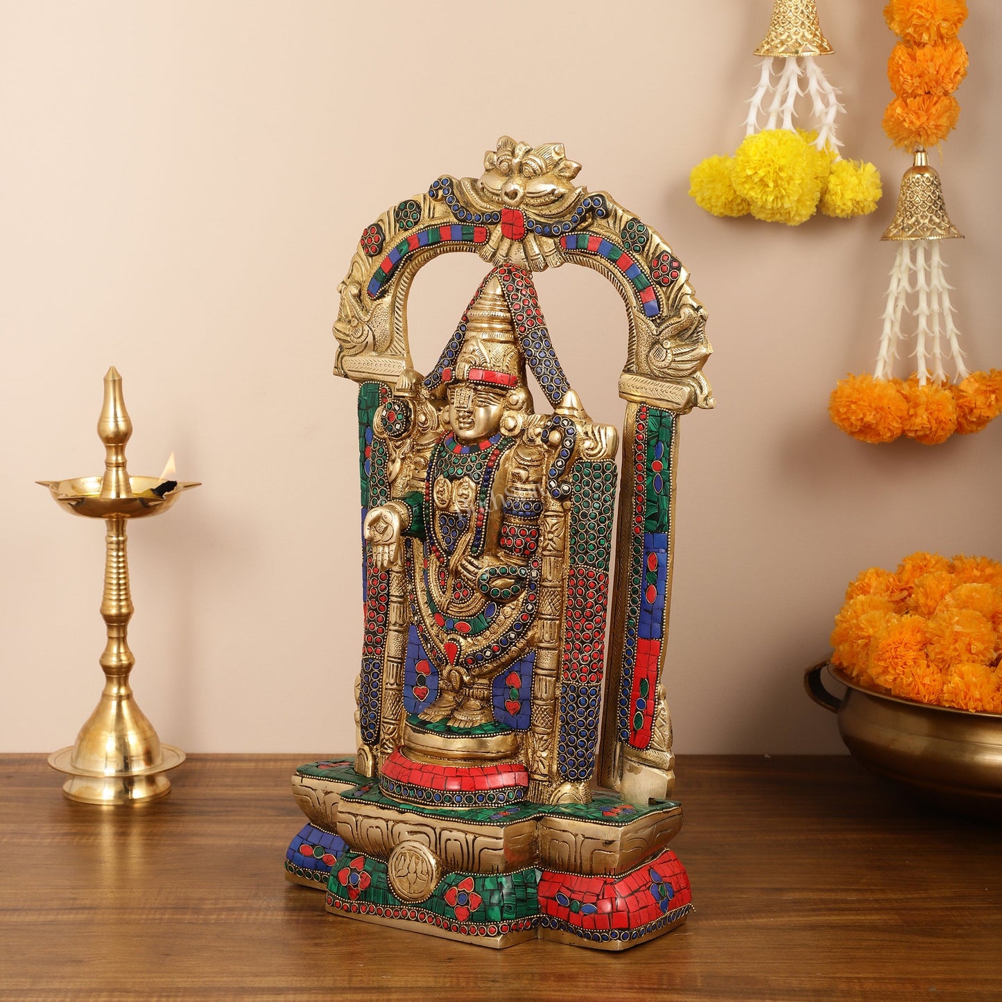 Brass Tirupati Balaji Lord Venkateshwara Swamy idol 20 inch - Budhshiv.com