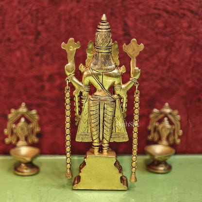 Brass Tirupati Balaji Statue 11 " - Budhshiv.com