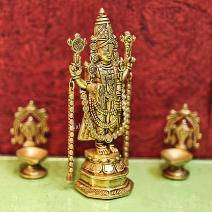 Brass Tirupati Balaji Statue 11 " - Budhshiv.com