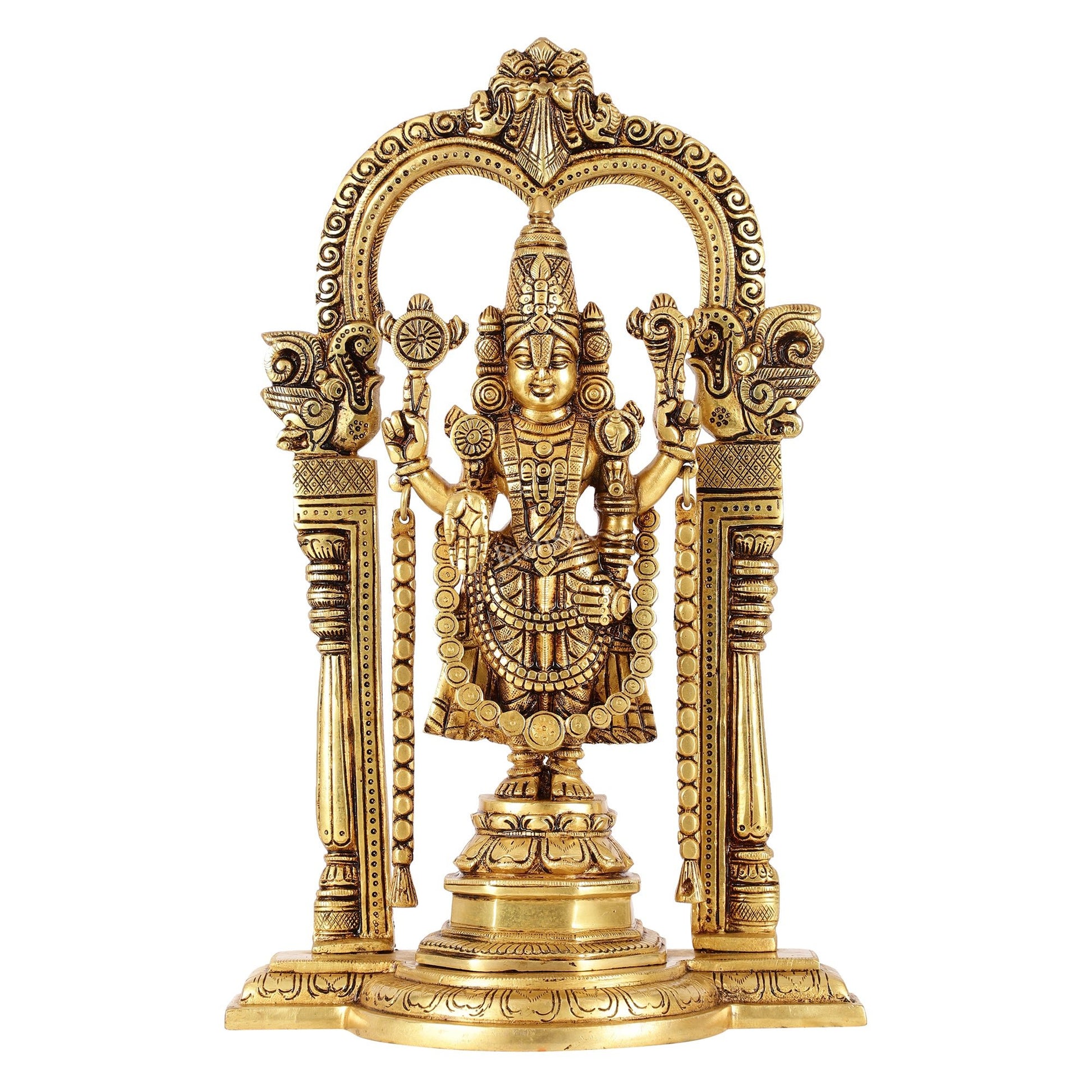 Brass Tirupati Balaji Statue 14" - Budhshiv.com