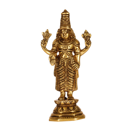 Brass Tirupati Balaji Statue 6" - Budhshiv.com