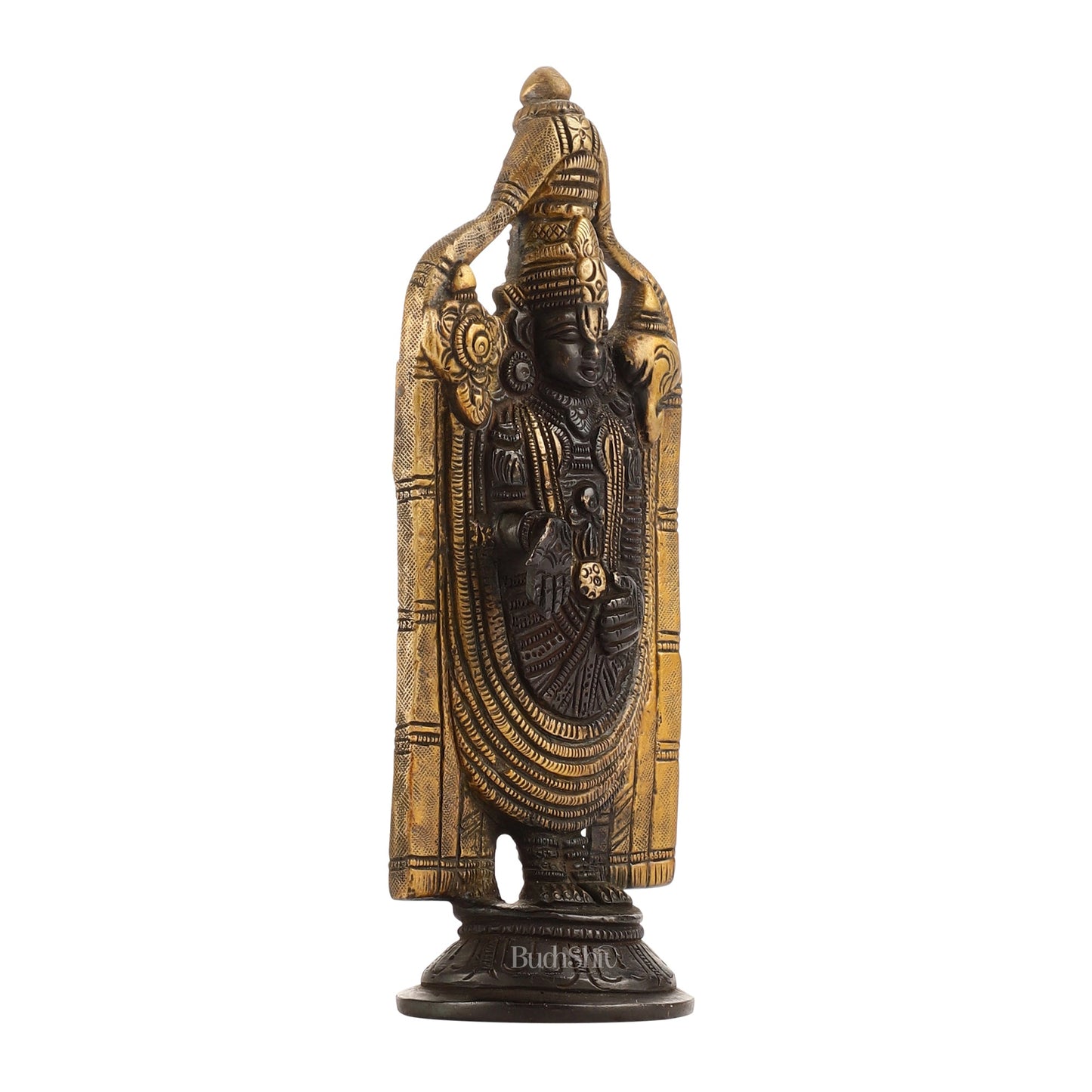 Brass tirupati Balaji statue 8" black - Budhshiv.com