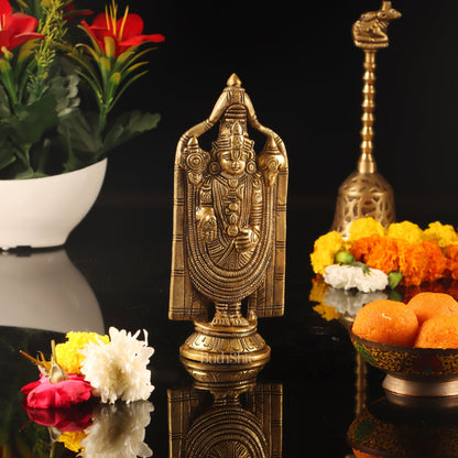 Brass tirupati Balaji statue 8" - Budhshiv.com