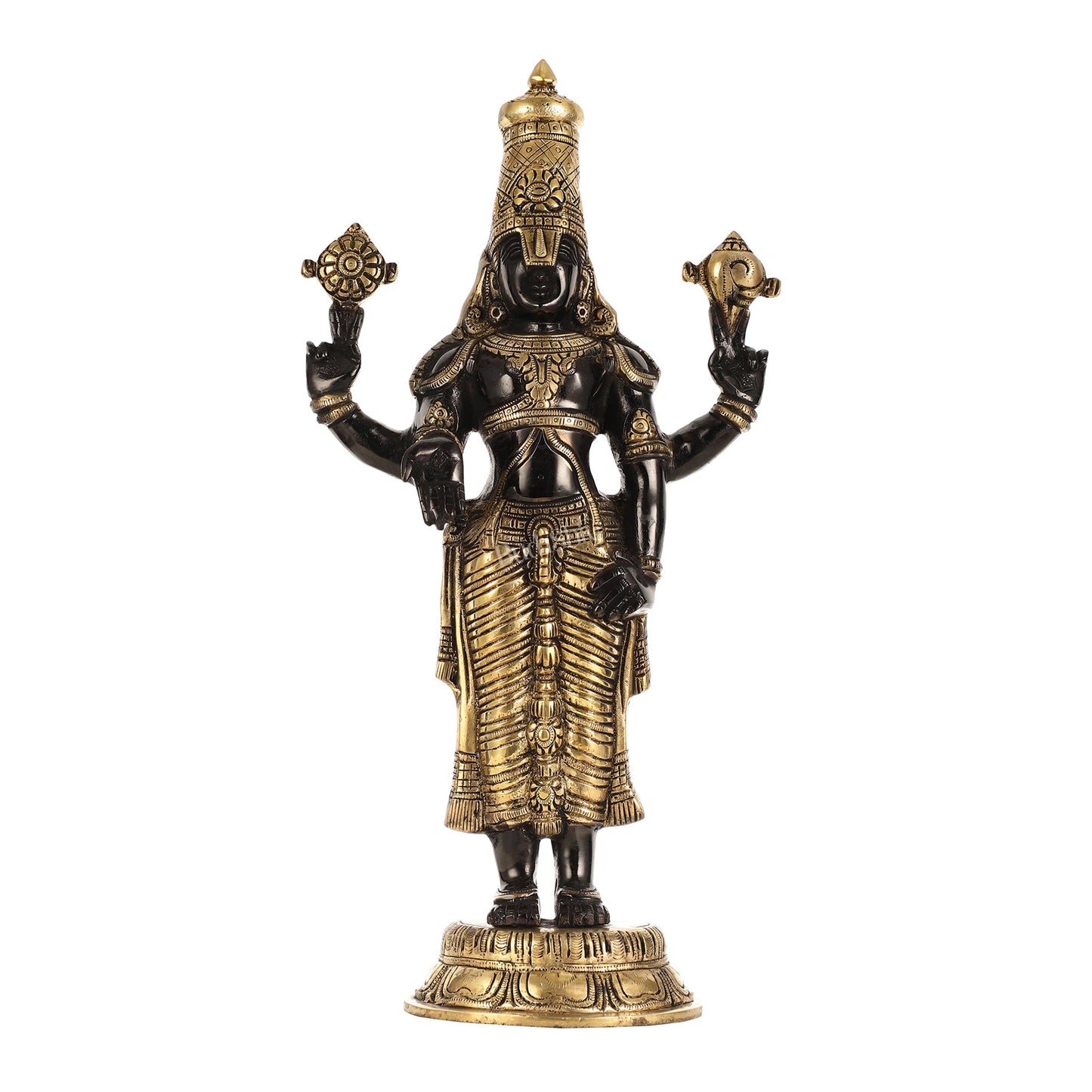 Brass Tirupati Balaji Statue | Lord Venkateshwara Swamy | 18 inch - Budhshiv.com