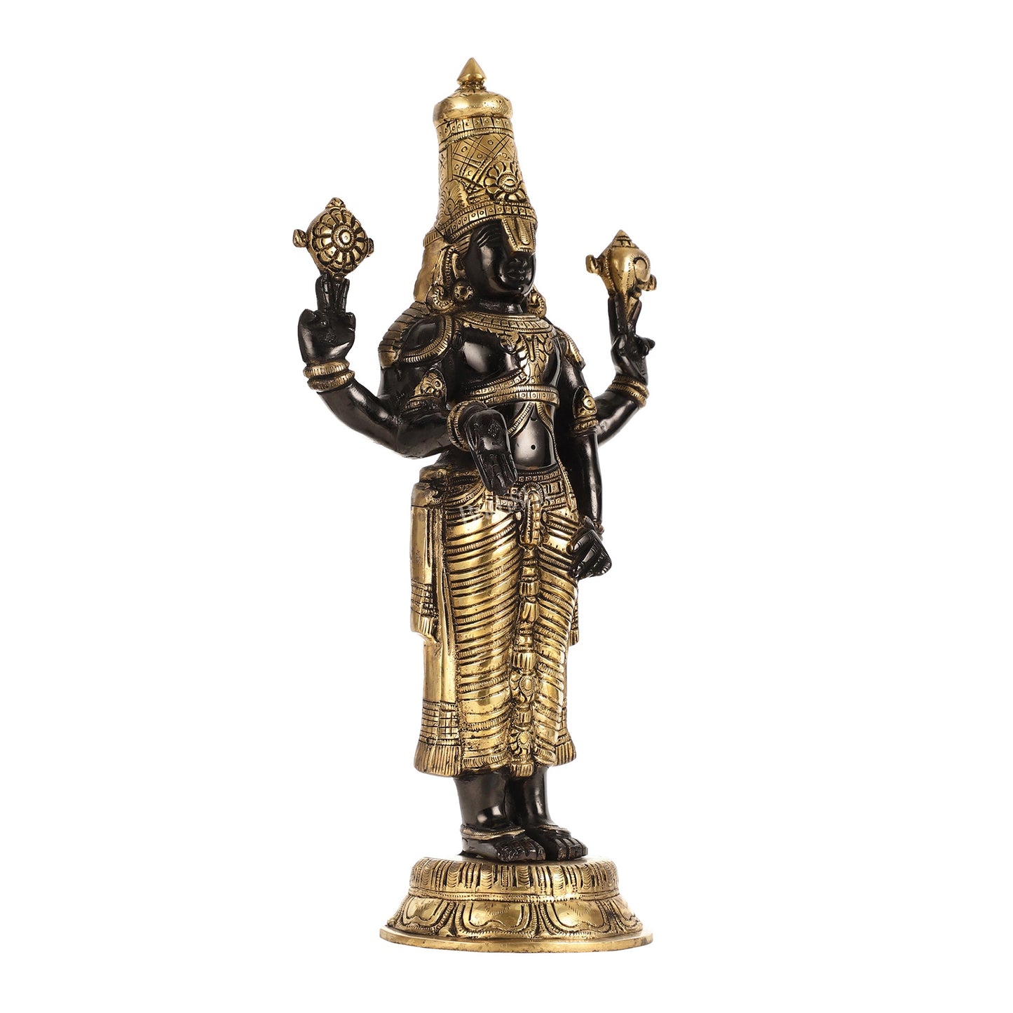 Brass Tirupati Balaji Statue | Lord Venkateshwara Swamy | 18 inch - Budhshiv.com
