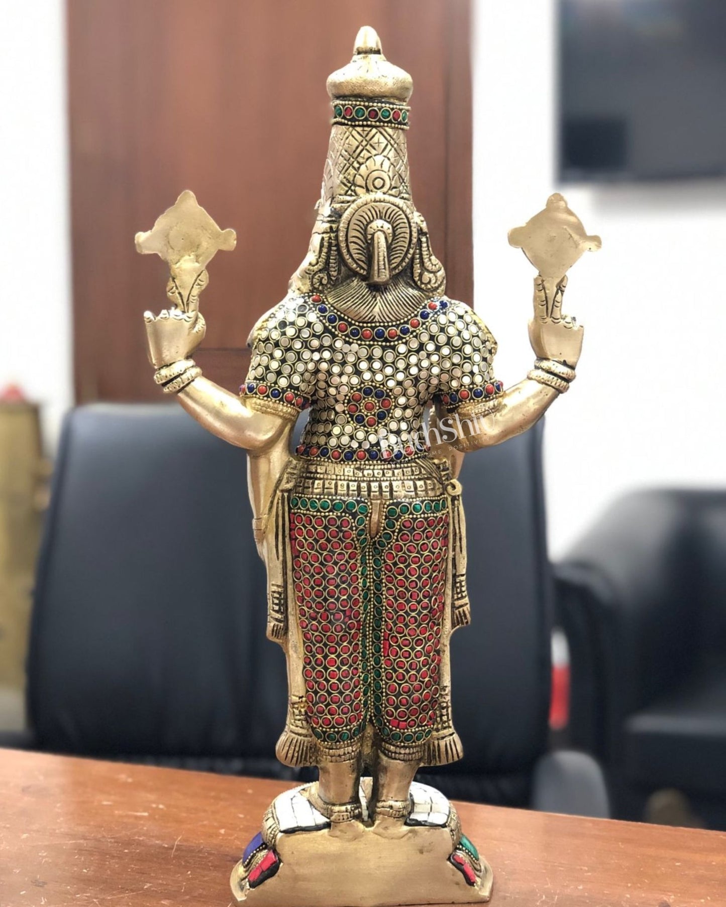 Brass Tirupati Balaji Statue Lord Venkateshwara Swamy Handcrafted 18 inch - Budhshiv.com