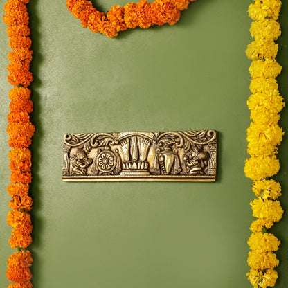 Brass Tirupati Balaji Wall Hanging with Hanuman and Garuda - 9.5 inch - Budhshiv.com