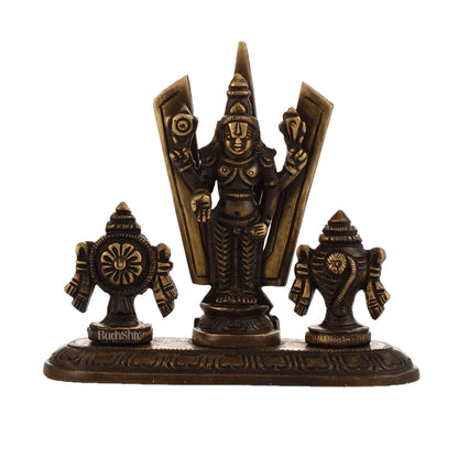 Brass tirupati balaji with Shankh Chakra namah 4" - Budhshiv.com