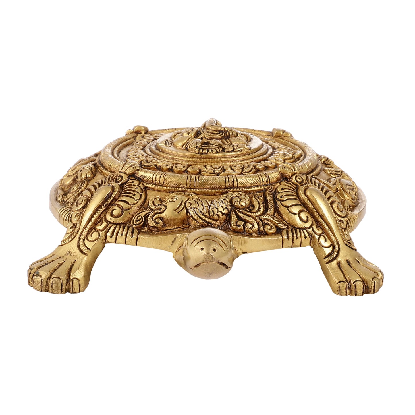 Brass Tortoise with Ganesha engraved - Budhshiv.com