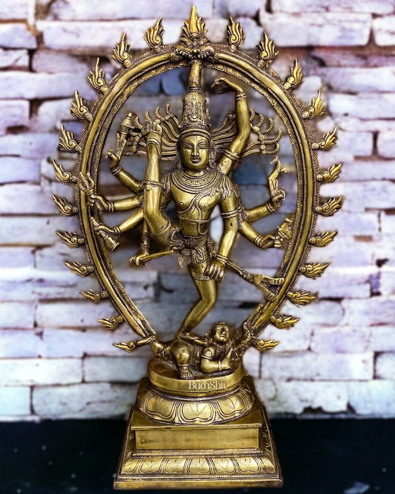 Brass Urdhava Tandava Nataraja Statue 24 inch - Budhshiv.com