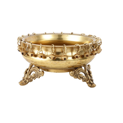 Brass Urli with Stand - 7.5x7.5x5 Inch - Budhshiv.com