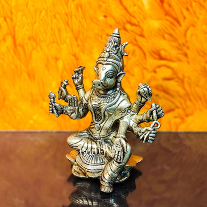 Brass Varahi amman statue 6" - Budhshiv.com