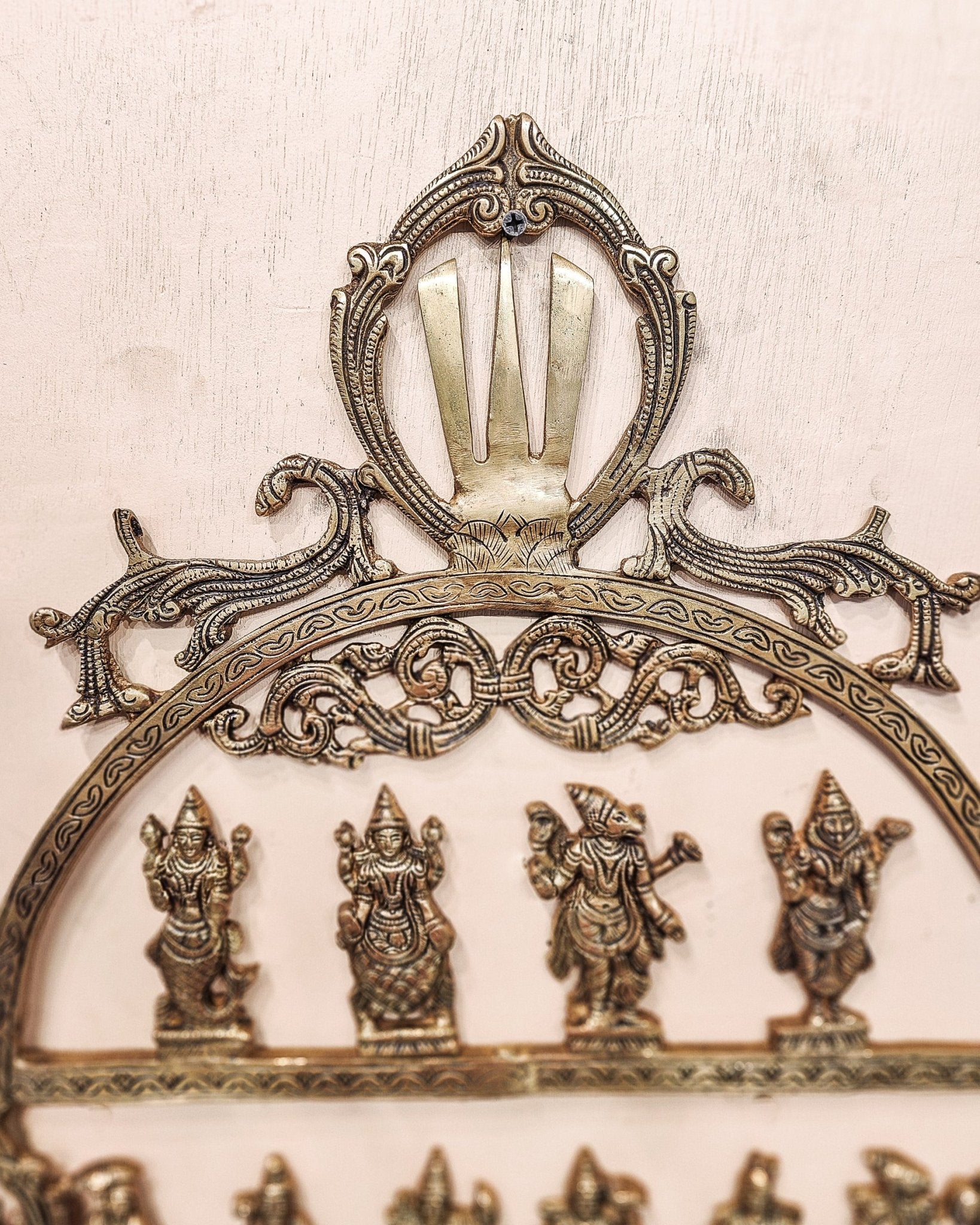 Brass Vishnu Dashavatar with Shankh Chakra and Namah Wall Hanging 20 –