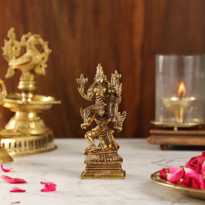 Brass Vishnu Lakshmi on Garuda 6" - Budhshiv.com
