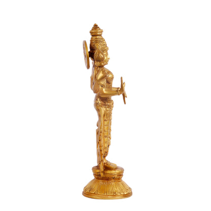 Brass Vishnu Lakshmi statue 12 inch - Budhshiv.com