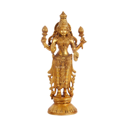 Brass Vishnu Lakshmi statue 12 inch - Budhshiv.com