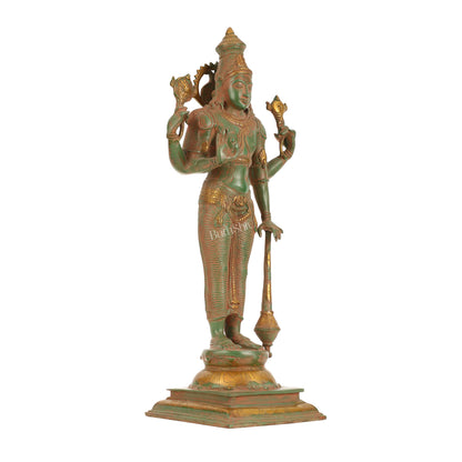 Brass Vishnu Statue 20 inch antique - Budhshiv.com