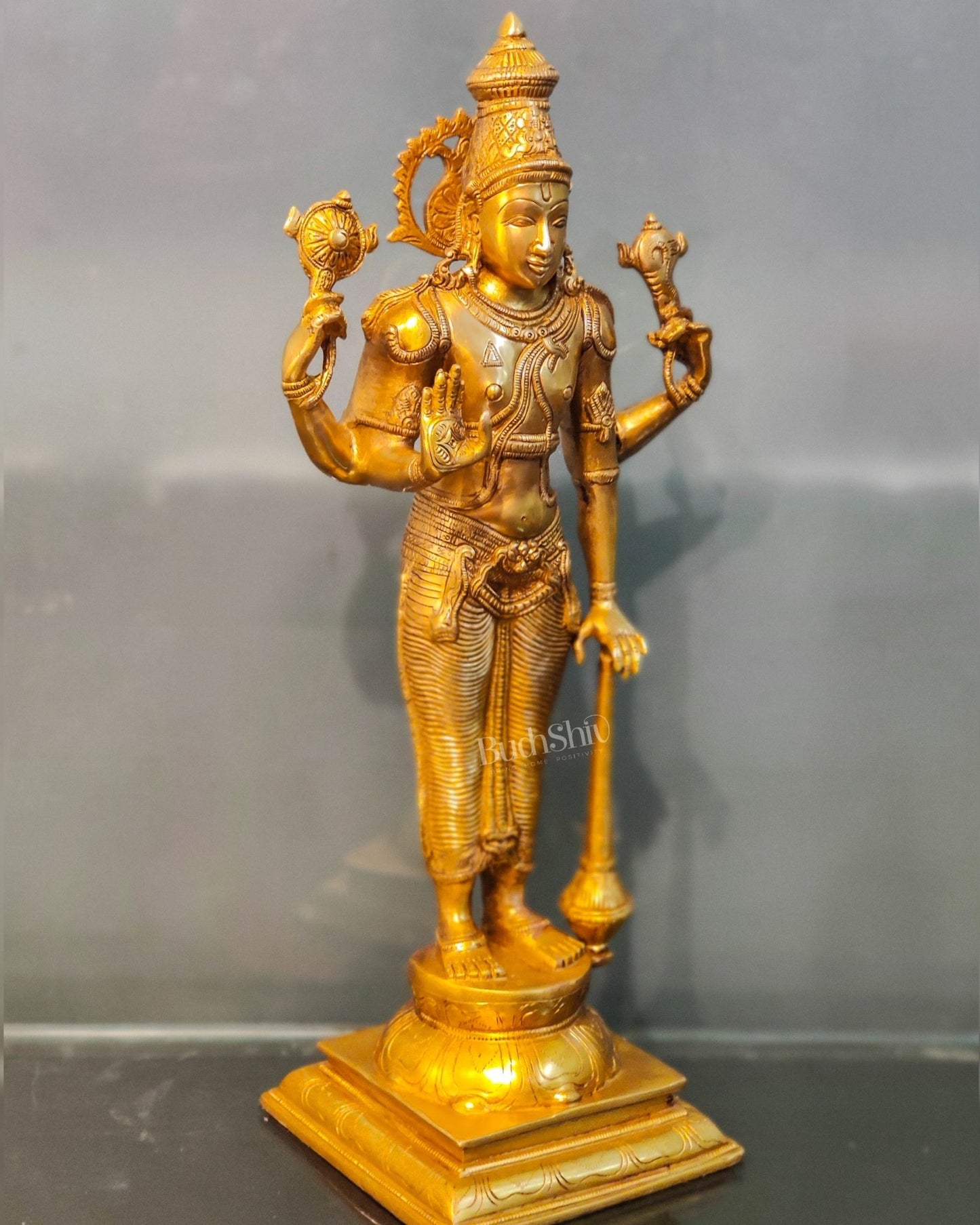 Brass Vishnu Statue 20 inch - Budhshiv.com