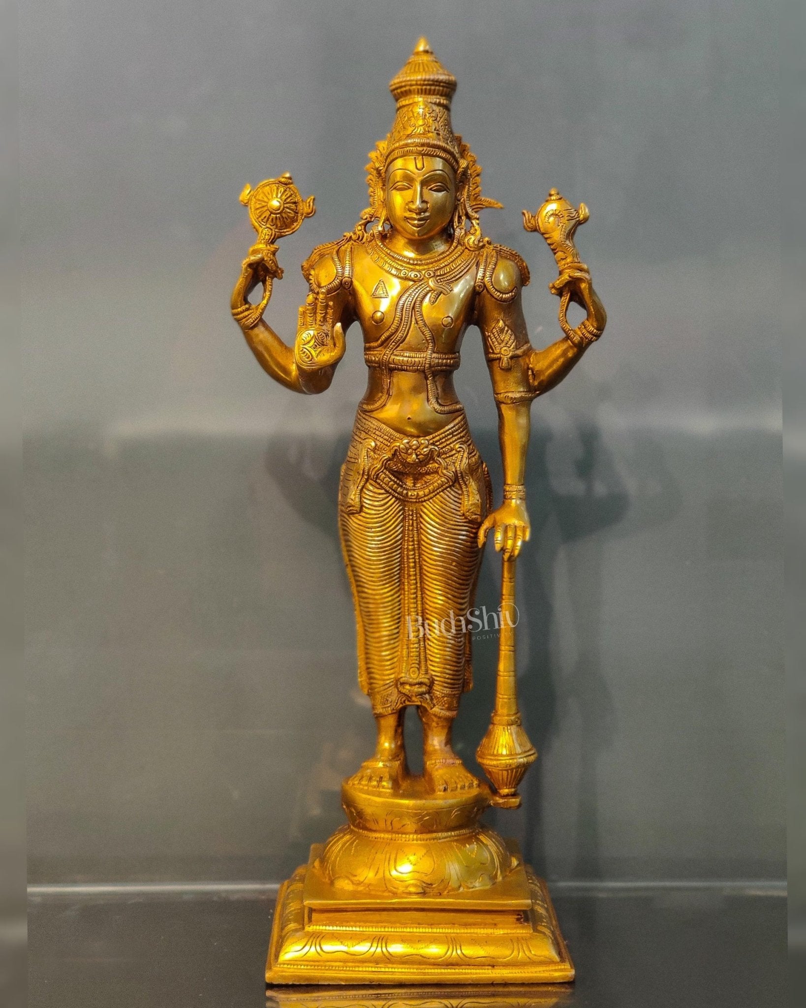 Brass Vishnu Statue 20 inch - Budhshiv.com