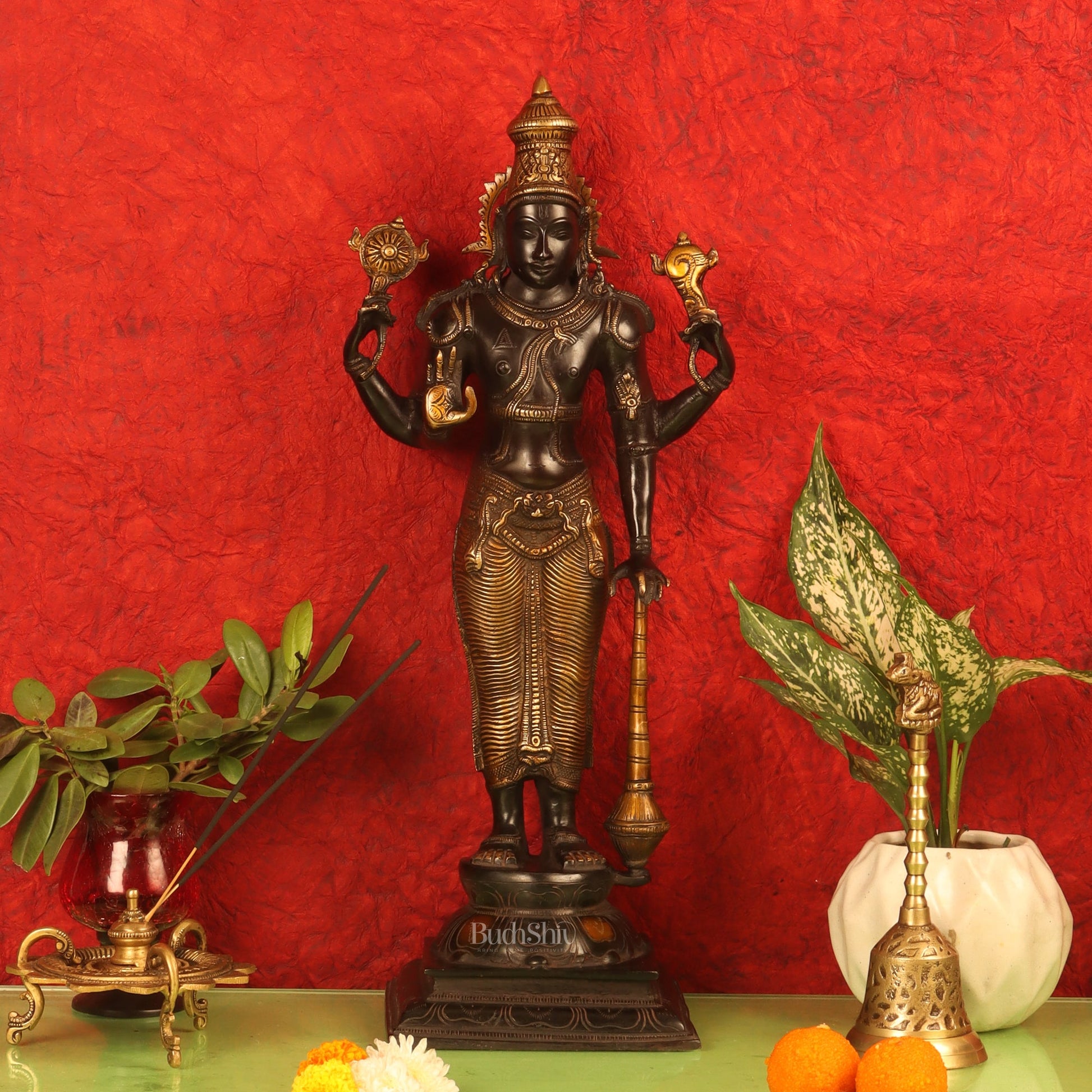 Brass Vishnu Statue 20 inch - Budhshiv.com